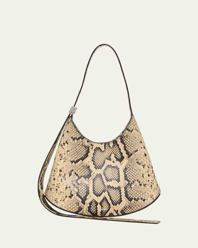 Eldorado Small Python-Embossed Leather Hobo Bag